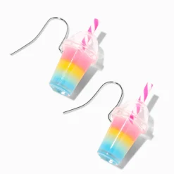 Rainbow 0.5" Bubble Tea Drop Earrings
