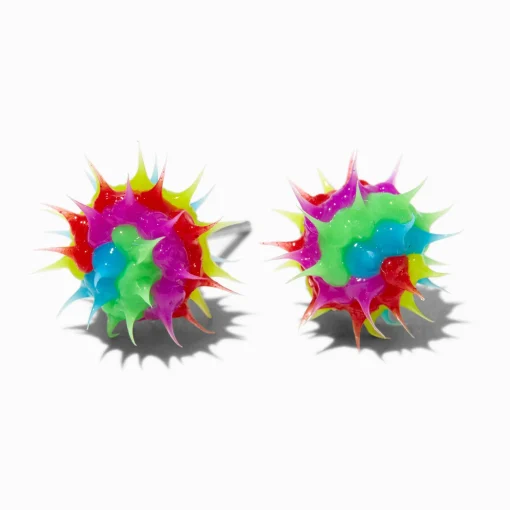 Rainbow Rave Spike Burst Stud Earrings