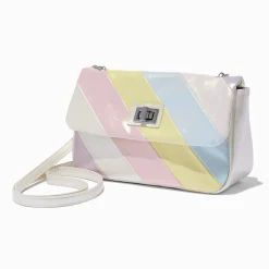 Rainbow Sheen Striped Crossbody Bag