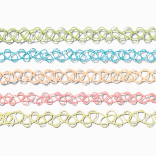 Rainbow Tattoo Chokers - 5 Pack