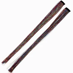 Rainbow Tinsel Faux Hair Clip In Extensions - 2 Pack