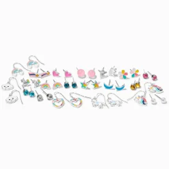 Rainbow Unicorn Earrings Set - 20 Pack