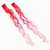 Red & Pink Ombré Curly Faux Hair Clip In Extensions - 2 Pack