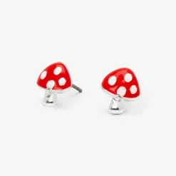 Red Mushroom Stud Earrings