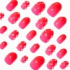Red Ombré Pearl Stiletto Press On Vegan Faux Nail Set - 24 Pack