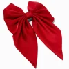 Red Satin Hair Bow Clip