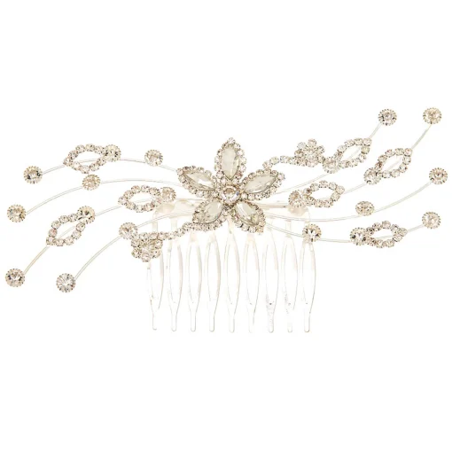 Rhinestone Flower Vine Hair Comb