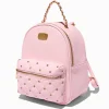 Rhinestone-Studded Blush Pink Quilted Small Backpack