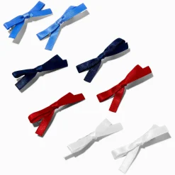 Ribbon Mini Hair Bow Clips - 8 Pack