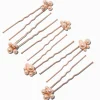 Rose Gold Bubble Pearl Hair Pins - 6 Pack