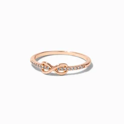 Rose Gold Crystal Infinity Ring
