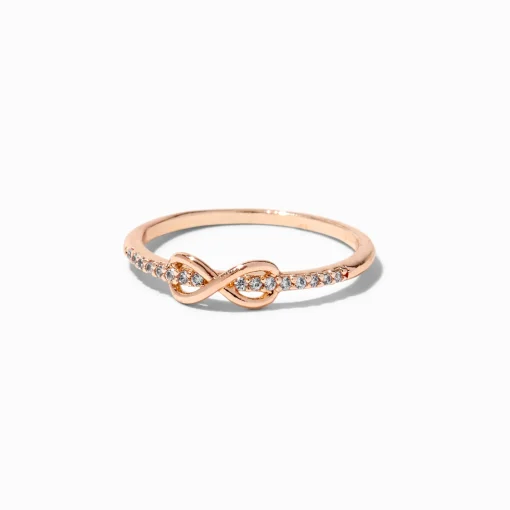 Rose Gold Crystal Infinity Ring