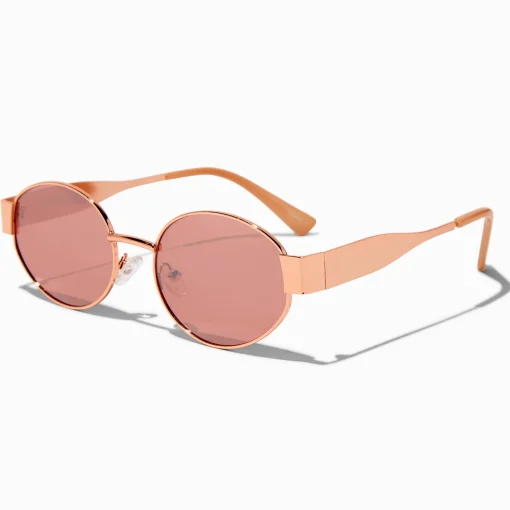 Rose Gold Oval Sunglasses