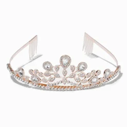 Rose Gold Rhinestone Bianca Tiara