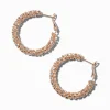 Rose Gold-tone Crystal 30mm Hoop Earrings
