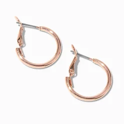 Rose Gold-tone 20mm Tube Hoop Earrings