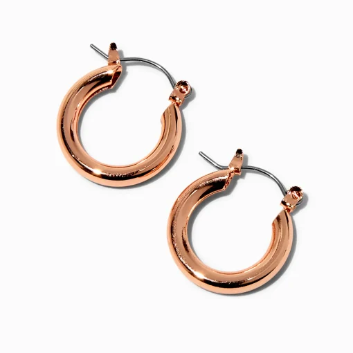 Rose Gold-tone 20mm Tube Hoop Earrings