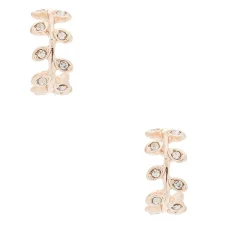 Rose Gold-tone 10mm Vine Hoop Earrings