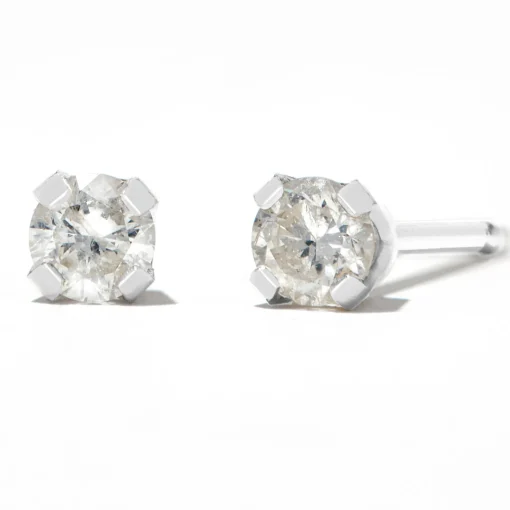 Round Diamond Stud Earrings 1/10 ct. tw. 14kt White Gold