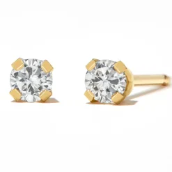 Round Diamond Stud Earrings 1/10 ct. tw. 14kt Yellow Gold