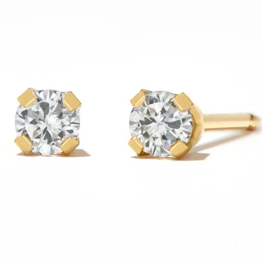 Round Diamond Stud Earrings 1/10 ct. tw. 14kt Yellow Gold