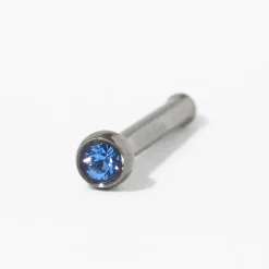 Sapphire Crystal Titanium Nose Piercing Kit with Ear Care Solution
