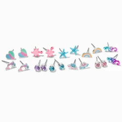 Sea Life Beach Stud Earrings - 10 Pack