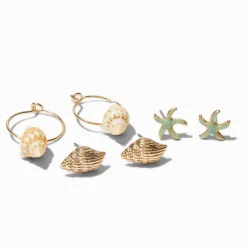 Seashell Earring Stackables Set - 3 Pack