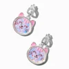 Shaker Pink Cat Clip-On Drop Earrings
