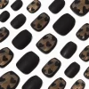Sheer Black Heart Coffin Press On Vegan Faux Nail Set - 24 Pack