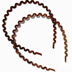 Shiny & Matte Tortoiseshell Zig Zag Headbands - 2 Pack