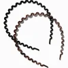 Shiny Black & Gray Wave Headbands - 2 Pack