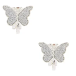 Silver Butterfly Clip-On Earrings