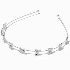 Silver Double Row Pearl Headband