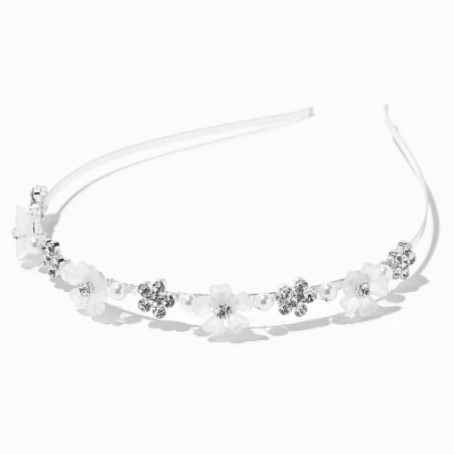 Silver Frosted Flower Headband