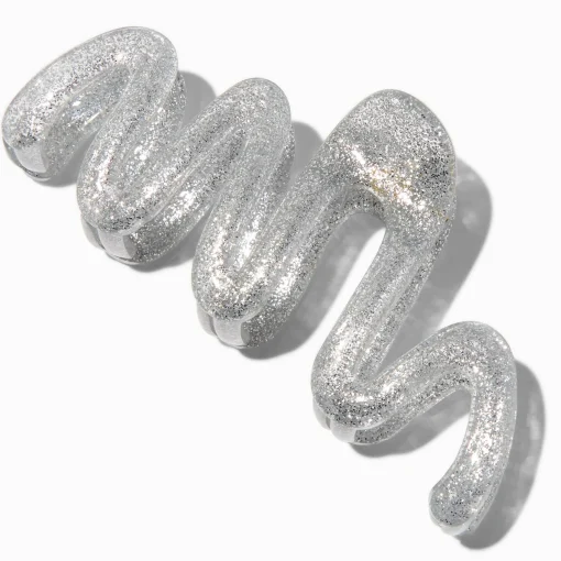 Silver Glittter Zig Zag Hair Claw