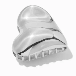 Silver Metal Heart Hair Claw