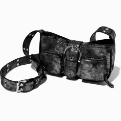 Silver Metallic Crossbody Bag