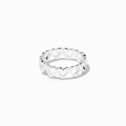 Silver Open Heart Ring