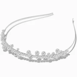 Silver Pearl Cluster Headband
