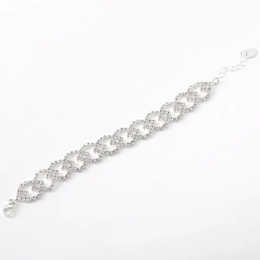 Silver Rhinestone Lemon Chain Bracelet