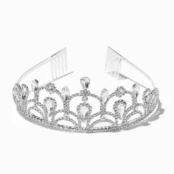 Silver Rhinestone Linda Tiara