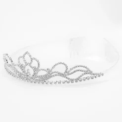 Silver Rhinestone Mini Lotus Tiara