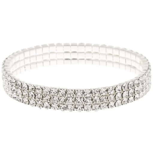 Silver Rhinestone Stretch Bracelet