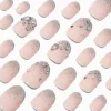 Silver Star Bling Stiletto Press On Vegan Faux Nail Set - 24 Pack