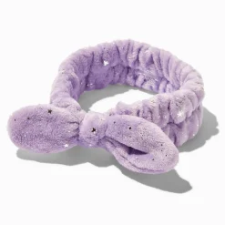Silver Star Purple Furry Makeup Bow Headwrap