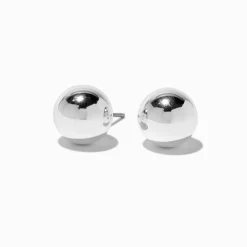 Silver-tone Ball Stud Earrings