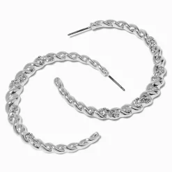 Silver-tone Bubble Hoop Earrings