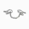 Silver-tone Chain Cubic Zirconia Faux Nose Ring