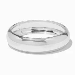 Silver-tone Chunky Bangle Bracelet